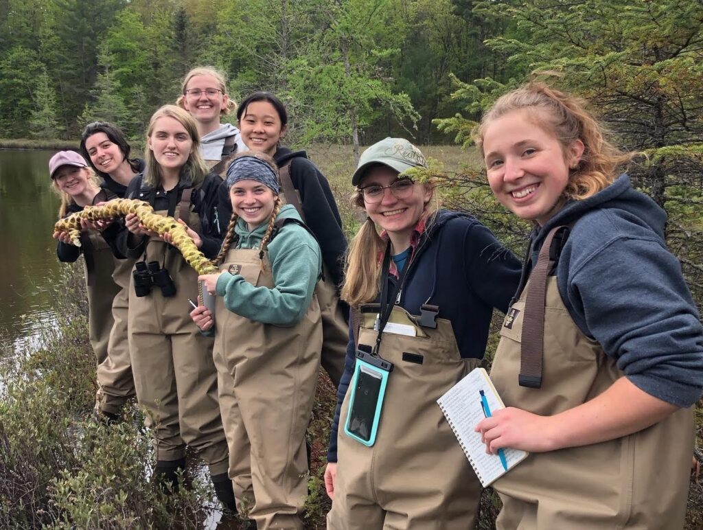 Students in the Field Biology of Spring course show-off a piece of God’s creation
